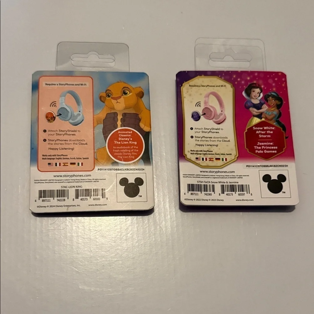 Bundle of 2 Disney StoryShield Lion King and Princess Story Headphone Toys